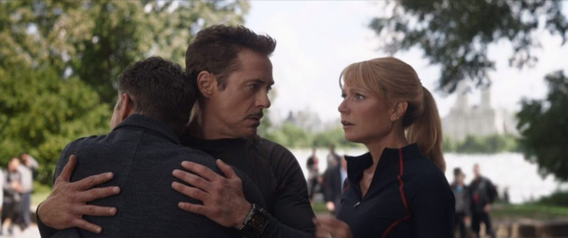 Bruce, Tony y Pepper en Avengers: Infinity War.